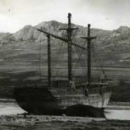 The ship was abandoned in Sparrow Cove in the Falkland Islands where she lay until an ambitious salvage effort brought her home to Bristol in 1970
