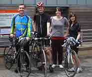 Matthew Brown, Martin Hurcombe, Marieke Dubbelboer and Hélène Duranton get set to pedal